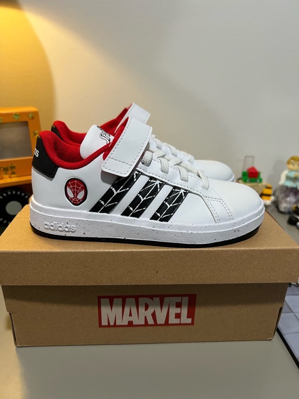 adidas White & Red Spider-Man Kids Sneakers